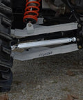 Heavy Duty Aluminum Rear Radius Arms For Can Am Maverick DPS X MR X RS Max 2013 And Up Hex Design For Strength To Weight Ratio Polished Finish Easy Fitment Upgrade For Rugged Off Road Adventures installed on rear suspension