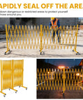 Heavy Duty Expandable Metal Barricade With Smooth Rolling Casters And One Eighty Degree Swivel Action for site safety and crowd control.