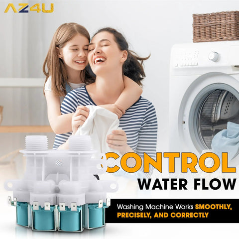 Washer Water Inlet Valve Replacement 120 V 60 Hz for Top Load Washers with mother and daughter in laundry room.
