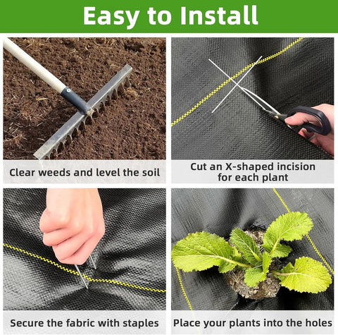 Installation steps of Heavy Duty Weed Barrier Fabric 6ft By 100ft Permeable Ground Cover For Gardens And Landscaping 3.5oz Woven UV Resistant