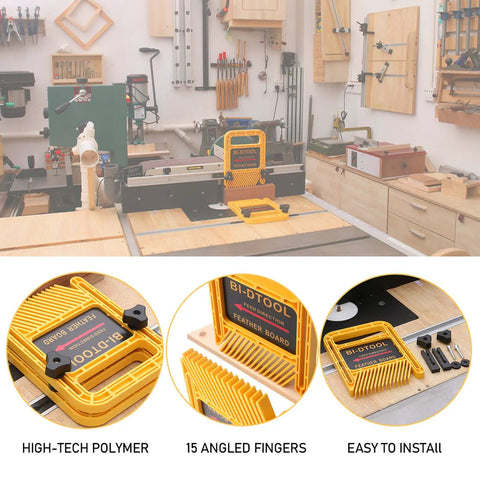 Featherboards For Table Saws And Band Saws With Feather Loc Safety System Adjustable Six Point Three Inch Extended Fit in workshop