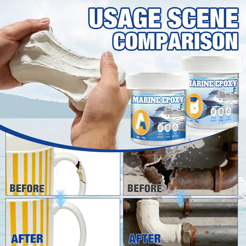 Marine Epoxy Putty 200g Two Component Underwater Repair Stick That Holds Up White Marine Grade Waterproof usage comparison