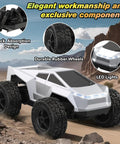 All Terrain RC Car Monster Truck With LED Lights 1:18 Scale 2.4GHz Remote Control Off Road Toy on rocky terrain