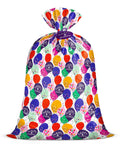 Massive 56 Inch Birthday Gift Bag With Colorful Balloons And Confetti Design Heavy Duty Waterproof Plastic For Kids Parties