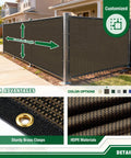 Privacy Fence Screen 4x25 Ft Outdoor Windscreen Cover 90 Percent Blockage Heavy Duty Mesh Shade Cloth With Grommets installed on patio