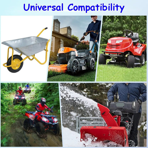 Universal compatibility of Heavy Duty 15x6.00-6 Inner Tubes 4 Pack With TR14 Straight Valve Stem for various equipment.