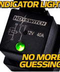 Heavy Duty Waterproof Relay Kit With LED Indicator, 2 Pack, 12V DC, IP68 Sealed, Plug N Play Diagnostics, Replaces Hella 4RD-960388-31 4RD-960388-22 4RD-960388-06, Built Tough For Off Road And Marine relay with green indicator light