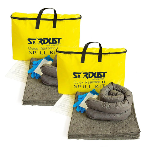 Universal Spill Kit For Vehicles, Industrial And Restaurant Use, OSHA Compliant Pro Grade Emergency Cleanup For Chemicals, Water, Bodily Fluids And More, 2 Pack with yellow bags, pads, and socks.