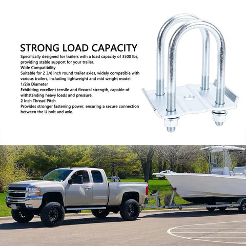 Essential 1/2 Inch U Bolt Kit For 3500 Lb Axle Repair Heavy Duty Suspension Hardware With 2 Inch Pitch And 5.5 Inch Length For Secure Trailer Trailering Fix It Now on trailer axle