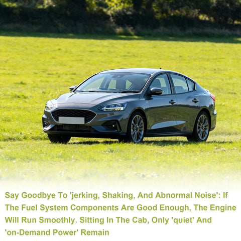 Ford Focus sedan 2013-2018 parked on grass, showcasing use of High Pressure Fuel Pump For Ford Focus 2.0L 2013-2018 Police Sedan Escape Fusion Taurus Edge Explorer Lincoln MKC MKT MKZ AG9Z-9350-B M73123 Replacement Part With Easy Install And Plug And Play