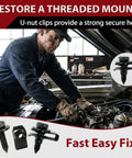 Mechanic using Go-To 50-Piece Automotive Body Bolts And Screws With U-Nut Clips Kit in car engine repair