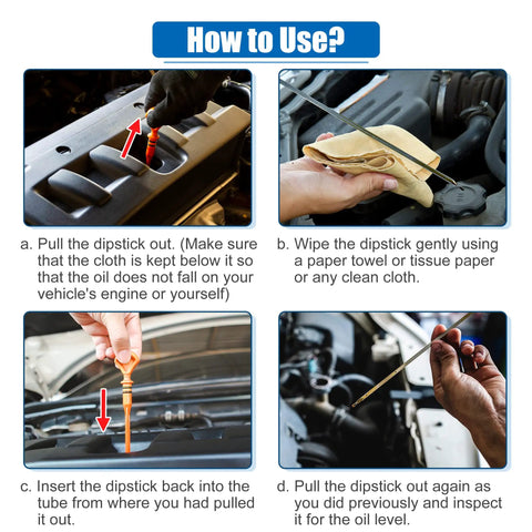Steps to use Engine Oil Dipstick For Honda Accord Crosstour Odyssey Pilot Ridgeline 2003-2017 Replacement 15650-RCA-A02.