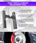 Brake Booster Push Rod Adjustment Tool For Master Cylinder Length Gauge And Adjustable Braking Distance, Durable Aluminum And Stainless Steel Car Accessory With Magnet Design For Precise Pedal Feel.