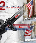 Heavy Duty 5 Ft Stainless Steel Flag Pole Kit With No Tangle 360 Degree Rotation Windproof Outdoor Flag Holder, dual bracket angles