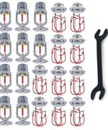 Pro Grade Chrome Fire Sprinkler Pendant Spray Kit Includes 10 Automatic Heads with 155F Glass Bulbs, wrench and escutcheon rings shown.