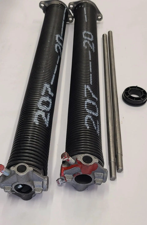 Pair Of 207 By 2 Inch By 20 Inch Garage Door Torsion Springs With Winding Bars Built To Last Black Coated Corrosion Resistant