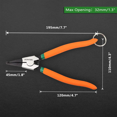 Straight Up Heavy Duty Eight Inch Circlip Pliers With Angle Tip Retaining Ring Tool And Anti Loss Cord For Auto Shaft Installation And Removal Badass Mechanic Gear