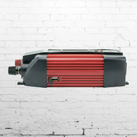 Heavy Duty 900W Peak Power Inverter Converts Dc 12V To Ac 110V side view showing USB port and cooling design.