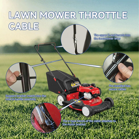 Replacement Control Cable For 21 Inch Gas Self Propelled Mowers Fits Troy Bilt Craftsman MTD Yard Machines 140cc 190cc Briggs Stratton Engines Plug And Play DIY Friendly Easy Install, lawn mower throttle cable