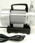 Fresh Out The Box Vacuum Pump Tailored For Concrete Coring Drill Base Setup Pumping Out Killer One Liter Second Flow With Unbeatable 110 Volt Electric Might side view showing motor and power cord.