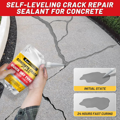 Crush Those Stubborn Cracks With This Heavy Duty Concrete Crack Filler And Asphalt Sealant That Self Levels Smoothly in use on concrete.