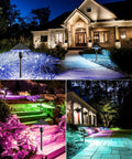 Low Voltage RGBW Landscape Lighting System 5W Color Changing Pathway Lights 12 To 24V Waterproof LED Yard Garden Walkway Set 12 Pack