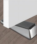 Pop Up Zinc Alloy Door Stopper Wedge with anti slip ribbed rubber surface under door on wooden floor