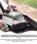 Person using Ergonomic Stainless Steel Curb Trowel Edger For Concrete Edging And Curbing, Compact 4x6x4 Inch Hand Tool on curb.