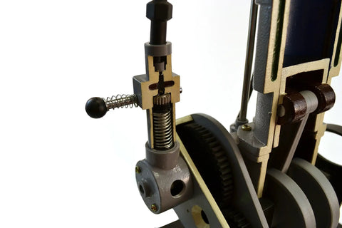 Hands On 4 Stroke Diesel Hand Crank Engine Model For Education With Movable Parts Demonstrating Crankshaft Piston Valves And Glow Plug 16 Inch Tall Learn Real World Engine Basics With Realistic Ignition close-up of gear and valve detail.