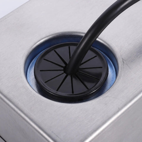 Check These 10 Pack Black Cable Grommets For Your Desk. Petalshaped Design Makes Wiring A Breeze With Secure Grip Locking Tabs To Save The Day And Keep Cords Safe From Damage While Styling Out Your Setup. black nylon cable grommet in desk hole with cable