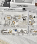 Clean Up Your Counters With This Super Solid 15 Piece Clear Plastic Drawer Organizer Set With Premium Stackable Tray Layout for jewelry