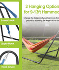 Heavy Duty Steel Hammock Stand For Indoor Outdoor Use With 550 Pound Capacity, Portable And Easy To Assemble, Double Bar Design