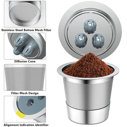 Stainless Steel Reusable K Cups For Quick Brew, Eco Friendly And Wallet Friendly Coffee Pods For CFP201, CFP300, CFP305 And CFP400