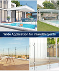 Wide application of Glass To Glass Clamp Set Stainless Steel 304 Brushed Finish Bracket for pool and balcony railings in modern homes.