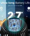 Close-up of 8000mAh Portable Stroller Fan With Ultra Long Battery Life, highlighting internal circuit and 27-hour runtime.