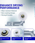 Upgraded Dual Ball Bearings Dryer Idler Pulley With Sturdy Clip Compatible With Samsung Dryers showing features and design angles
