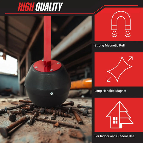 Magnetic Pickup Tool With 25lb Pull 27.5 Inch Reach Quick Release Handle in workshop lifting screws and nails