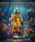Steampunk Diver Building Set For Adults With 1287 Pieces, Deep Sea Explorer Robot Model in underwater scene