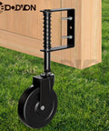 5 Inch Heavy Duty Gate Caster Wheel Set With Spring Loaded Shock Absorption And 360 Degree Rotation For Wooden Gates