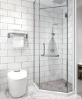 Bathroom with White Peel And Stick Backsplash Panels For Kitchen And Bathroom Waterproof Self Adhesive Subway Tiles DIY Friendly Large 5.9 X 11.8 Inch