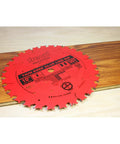 10 Inch Industrial Thin Kerf Glue Line Ripping Blade With TiCo Hi Density Carbide, 30 Teeth, 5/8 Inch Arbor displayed on wood