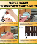 Installation steps for 2 Inch Spring Loaded Gate Wheels Heavy Duty Swivel Caster With Retractable Casters for garden gate.