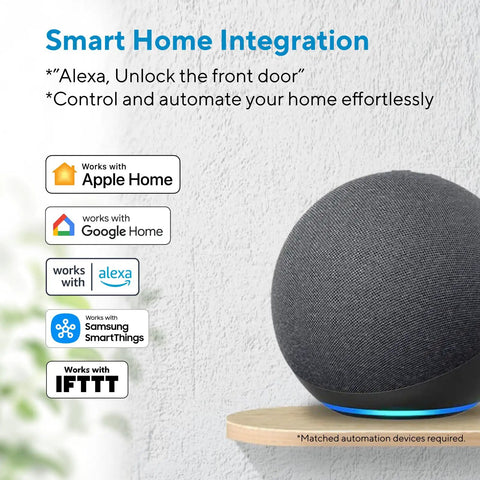 Smart Home Integration device with Apple Home, Google Home, Alexa, Samsung SmartThings, and IFTTT compatibility.