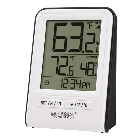 Wireless Indoor And Outdoor Temperature Monitor With Humidity Hi Low Records 12 And 24 Hour Time 330 Ft Transmission Range