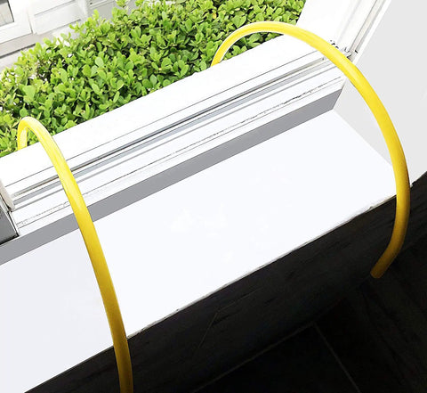 Heavy Duty Fire Escape Rope Ladder For 3 Story Homes 25 Feet Flame Resistant Rescue Ladder With Hooks yellow loops in window