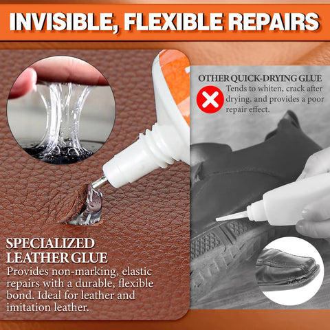 Application of Leather Glue 60ml Extra Strong Waterproof Flexible Adhesive For Leather And Vinyl With Fast Dry Tech Ideal For Shoes Bags Sofas Jackets Car Seats And Other Repairs