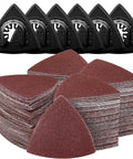 All In One Oscillating Tool Sanding Pad Kit With Six Triangle Pads Two Finger Pad Holders And Over One Hundred Thirty Sandpapers