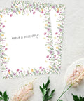 60 Sheets Watercolor Floral Letterhead Paper With Wildflower And Butterfly Border Double Sided Writing Paper With "Have a nice day!"