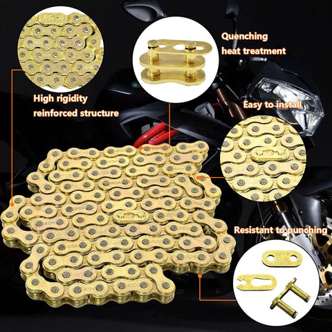 415H 110L Motorized Chain With Chain Breaker And Master Link Kit For 49cc 60cc 66cc 80cc 2 Stroke Dirt Bike With Gold Finish