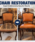 Before and after chair restoration featuring 15 Piece 6 Inch Upholstery Coil Springs Set Knotted Ends Sofa Chair Couch Repair.